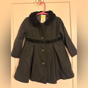 Crazy 8 Black Velvet Trim Pea Coat